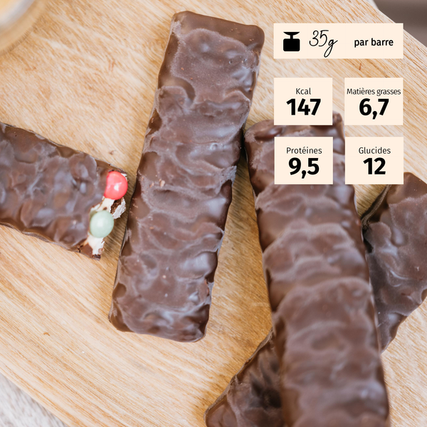 Barres bonbons / chocolat - Snack protéiné (x6)